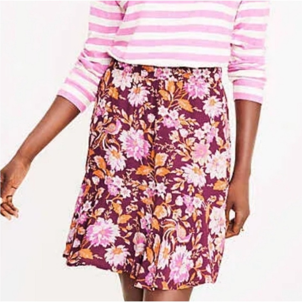 LOFT floral skirt